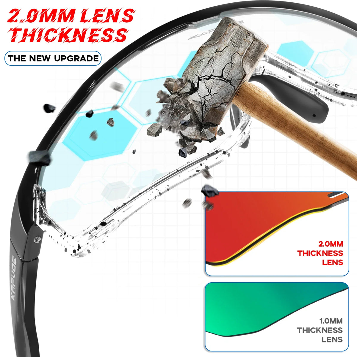 Kapvoe New Windproof Camping Glasses  Men Women Large-Frame UV400 Cycling Sunglasses Outdoor Hiking Eyewear MTB Bike Bicycle Glasses