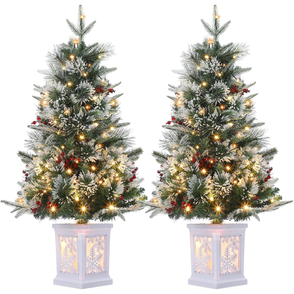 3ft Mini Christmas Tree Pre-Lit Artificial Tree with 78 Warm White Lights Tabletop Christmas Tree with Timer Function Xmas Decor