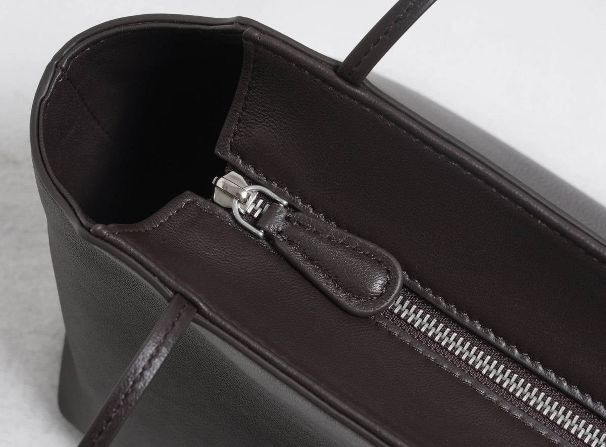Row Terrasse Style Water Dyed Lambskin Top‑Handle Bag Women Elegant Underarm Shoulder Purse Luxury Commuter Daily Handbag for Ladies